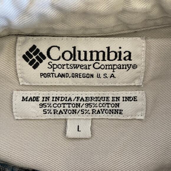 Columbia Dark Plaid Long Sleeve Button Down Shirt - Men's Size L - Picture 3 of 4